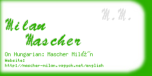 milan mascher business card